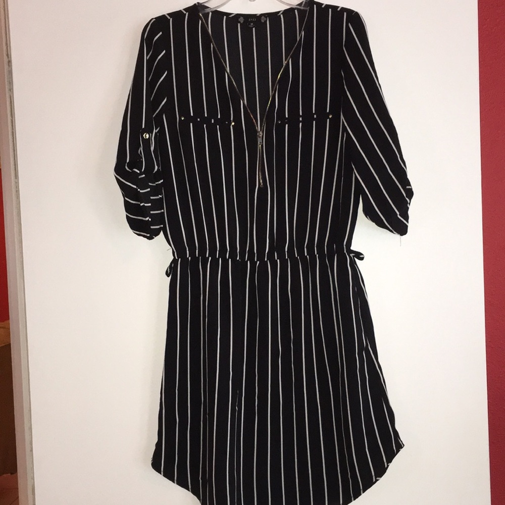 Beautiful Striped Dress with Zip Front